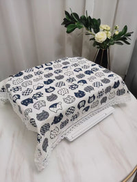 Japanese Style Lucky Cat Cotton Linen Dust Cover with Lace Tassel for Air Fryer Rice Cooker Blender Oven