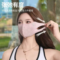Women's Ice Silk Lace Sun Protection Face Mask with UV Protection and Breathable Design