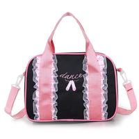 Kids Dance Bag Shoulder Crossbody with Lace Trim for Ballet and Dance Classes
