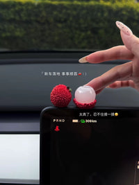 2026 New Year Lychee & Orange Car Dashboard Ornament Set for Office & Home Decor