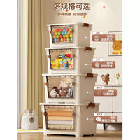 Front-Opening Storage Box with Lid for Toys, Snacks, and Home Organization