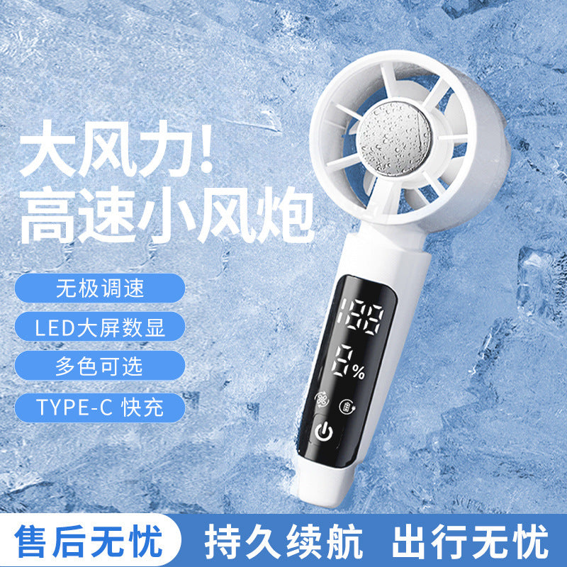 Portable USB Rechargeable Handheld Mini Fan with Type-C Fast Charging, DIY Ice Compress Function