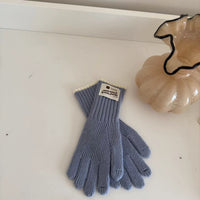 Korean Soft Warm Fingerless Touchscreen Gloves with Wrist Protection