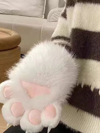 Cute Cat Paw Plush Gloves with Squeaker for Cosplay and Kids