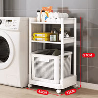 Multi-Layer Rolling Storage Cart with Laundry Hamper for Bathroom and Home Organization