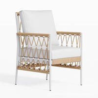 Outdoor Patio Rattan Woven Dining Set with Aluminum Alloy Frame for Garden Villa Hotel Restaurant