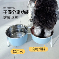 Elevated Stainless Steel Dog Bowls with Stand, Double Bowl Design for Food and Water, Anti-Spill Pet Feeder