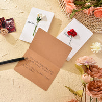 Creative Handmade Paper Flower Greeting Card, DIY Vintage Kraft Paper Dried Flower Card for Birthday and Holidays