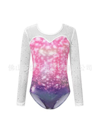 Girls' Mesh Ballet Leotard with Skirt and Headpiece Set for Dance Practice & Performance