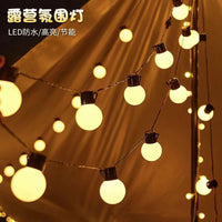 Outdoor Solar LED Globe String Lights G50 Bulbs for Camping Patio Decor