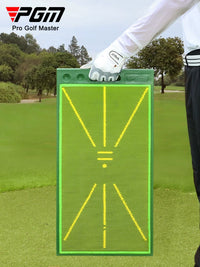 PGM Golf Hitting Mat with Sequin Trajectory Display - Portable Practice Pad for Swing Analysis