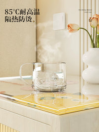 Clear PVC Waterproof Tabletop Protector Mat for Nightstands and TV Cabinets
