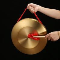 Traditional Chinese Gong with Mallet for Performances, Flood Warning, and Ceremonial Use - High-Pitched Percussion Instrument
