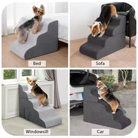 Pet Dog Cat Stairs Ramp Detachable Washable Non-Slip Sponge Ladder for Bed Sofa
