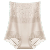 Women's High-Waist Tummy Control Lace Briefs with Cotton Crotch