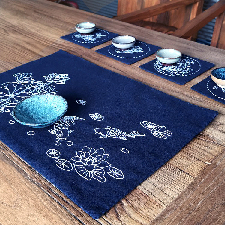 DIY Embroidery Kit for Tea Coasters and Placemats - Beginner-Friendly Craft Set