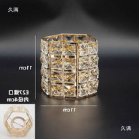 Crystal Lampshade for Chandelier and Table Lamp, E14/E27 Screw Base, Gold Finish