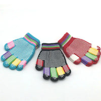 Kids' Figure Skating Gloves with Anti-Slip Dots - Warm, Thickened, Knitted Ice Dance Gloves for Boys and Girls