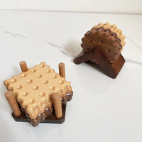 Creative Biscuit Wood Coasters for Mugs and Cups, Heat-Insulating Drink Mats