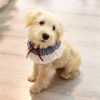 Pet Cat Dog Lace Bowknot Flower Pearl Saliva Towel Collar
