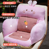 Cartoon Office Chair Cushion with Backrest Support for Students and Sedentary Use