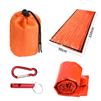 Emergency Mylar Thermal Blanket & Sleeping Bag Kit with Whistle for Camping Hiking Survival