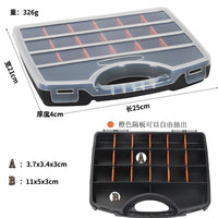 Portable Plastic Tool Box with Compartments for Hardware and Electronic Components