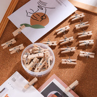 Wooden Push Pin Clips for Photo Walls and Felt Boards, Decorative Stationery Clips