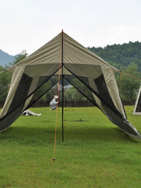 Family Camping Tarp with Mesh Screen, UV Protection Sunshade for Outdoor Activities