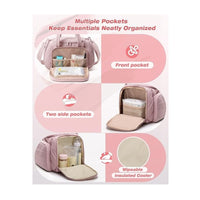 Quilted Breast Pump and Bottle Cooler Bag with Insulated Compartment