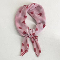 Vintage Plaid Square Scarf Necktie for Women, Versatile Decorative Silk Scarf