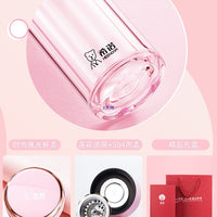 Double-Layer Glass Water Bottle with Bear Lid, 320ML, Pink