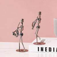 Iron Art Musician Figurine Pen Holder Set - Creative Desktop Decor