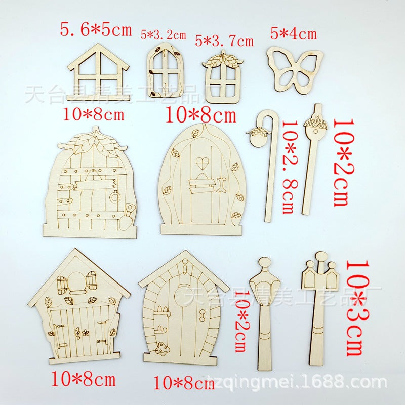 Miniature Wooden Fairy Garden Doors, Unfinished DIY Craft Kit, 48-Pack