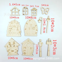 Miniature Wooden Fairy Garden Doors, Unfinished DIY Craft Kit, 48-Pack