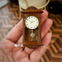 Dollhouse Miniature Wall Clock for OB11 BJD Dolls, 1:12 Scale Decor Accessory