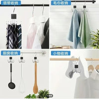 Solid Wood Tie Hanger with 6 Hooks for Closet Organization
