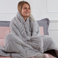 Weighted Sensory Blanket for Adults, Soft Flannel Fleece Throw for Sofa and Home, Nordic Style