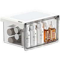 Under-Cabinet Pull-Out Storage Box for Bathroom Cosmetics, Cotton Pads, Lipsticks, and Cotton Swabs - Transparent Organizer