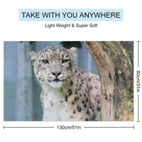 Snow Leopard Mountain Animal Quick Dry Beach Towel for Travel, Pool, Yoga, Gym, Sports
