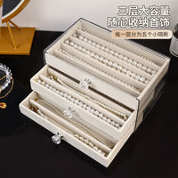 3-Layer Drawer Jewelry Organizer for Necklaces, Bracelets, Earrings, and Rings