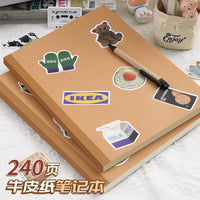 Extra Thick A5/B5 Lay-Flat Notebook with Kraft Paper Pages