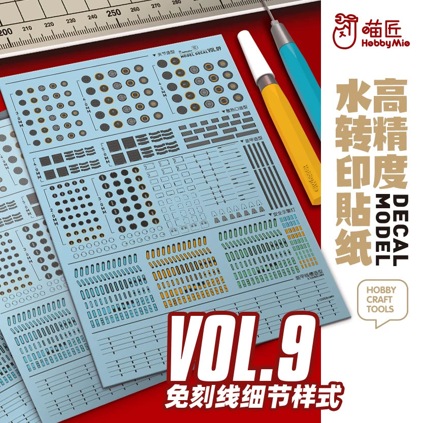 Miao Jiang High-Precision Waterslide Decals for Model Kits - VOL9 Fluorescent Detail Stickers