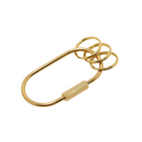 Brass Oval Nordic Minimalist Screw Lock Keychain Car Key Ring Detachable