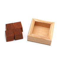 GM Mini Square Puzzle Brain Teaser Wooden Toy for Adults and Children