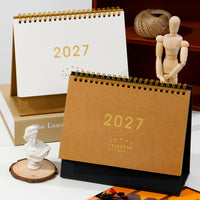 2027 Desk Calendar Kraft Paper Ivory White Minimalist Monthly Planner Ornament