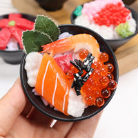 Realistic Japanese Food Bowl Keychain / Model - Sushi, Beef, Eel Rice