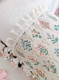 French Cotton Linen Dust Cover for Microwave, Printer, or Sofa Armrest with Floral Lace Trim