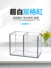 Dual-Compartment Desktop Glass Aquarium for Betta Fish and Breeding