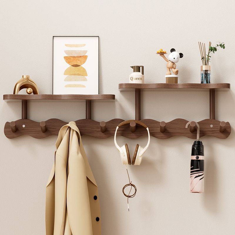 Wall-Mounted Solid Wood Coat Rack with Hooks for Entryway, Bedroom, or Door